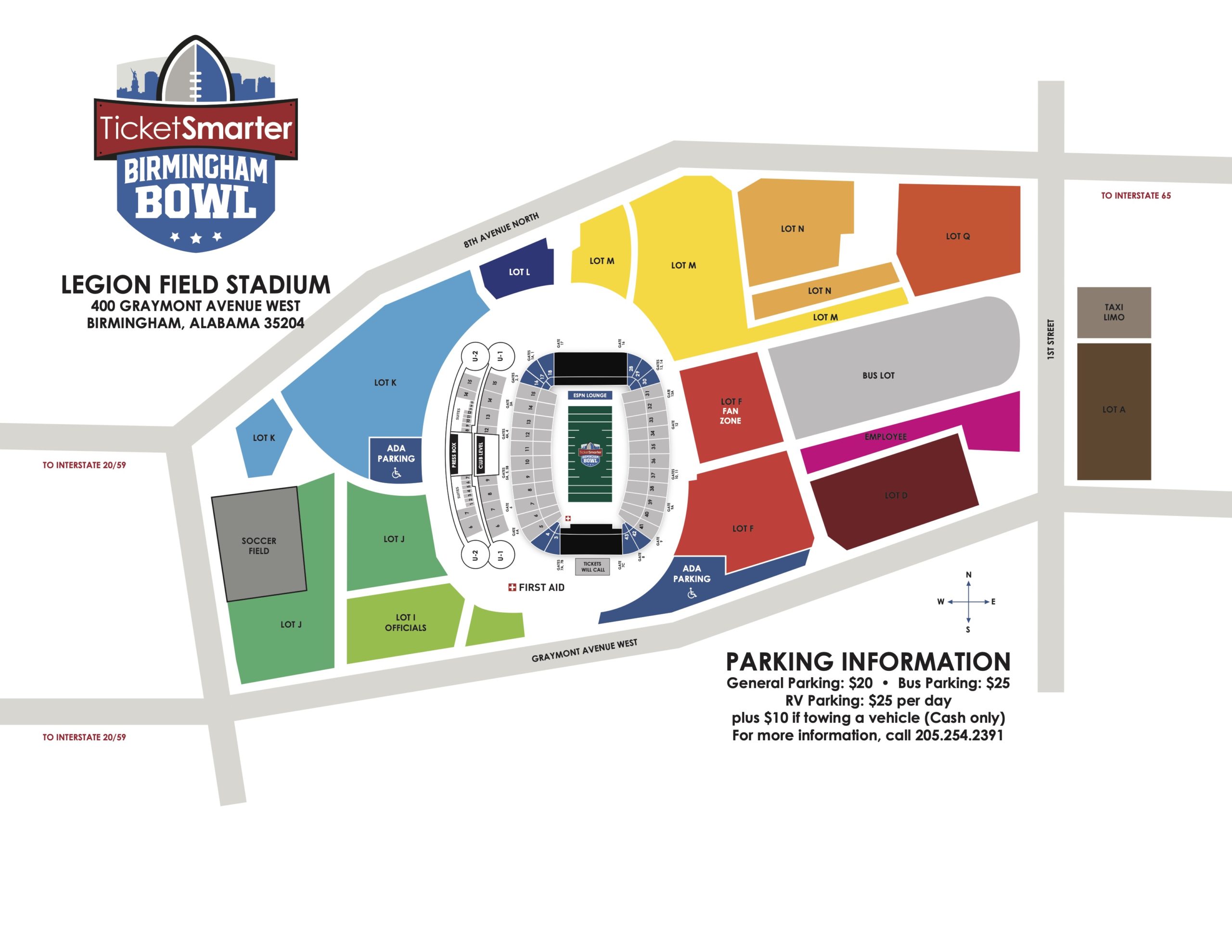 Legion Field Seating Chart Row